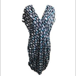 BCBGMaxAzria ruched vneck low back dress